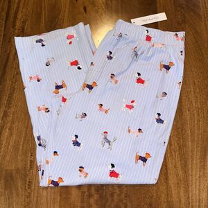 BedHead PJs NWT Blue Striped Dog Print Pajama Pants Size XL Cozy Cotton